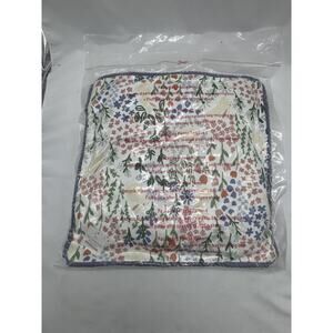 Floral Easter Bunny Throw Pillow Multicolor Square NIP